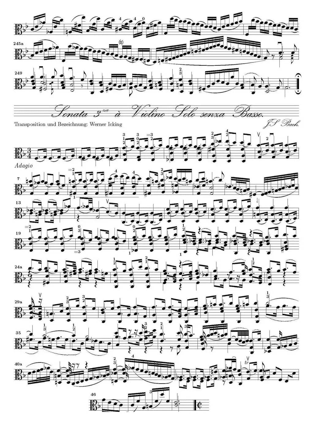 Bach Sonata BWV1005（无伴奏小提琴组曲）