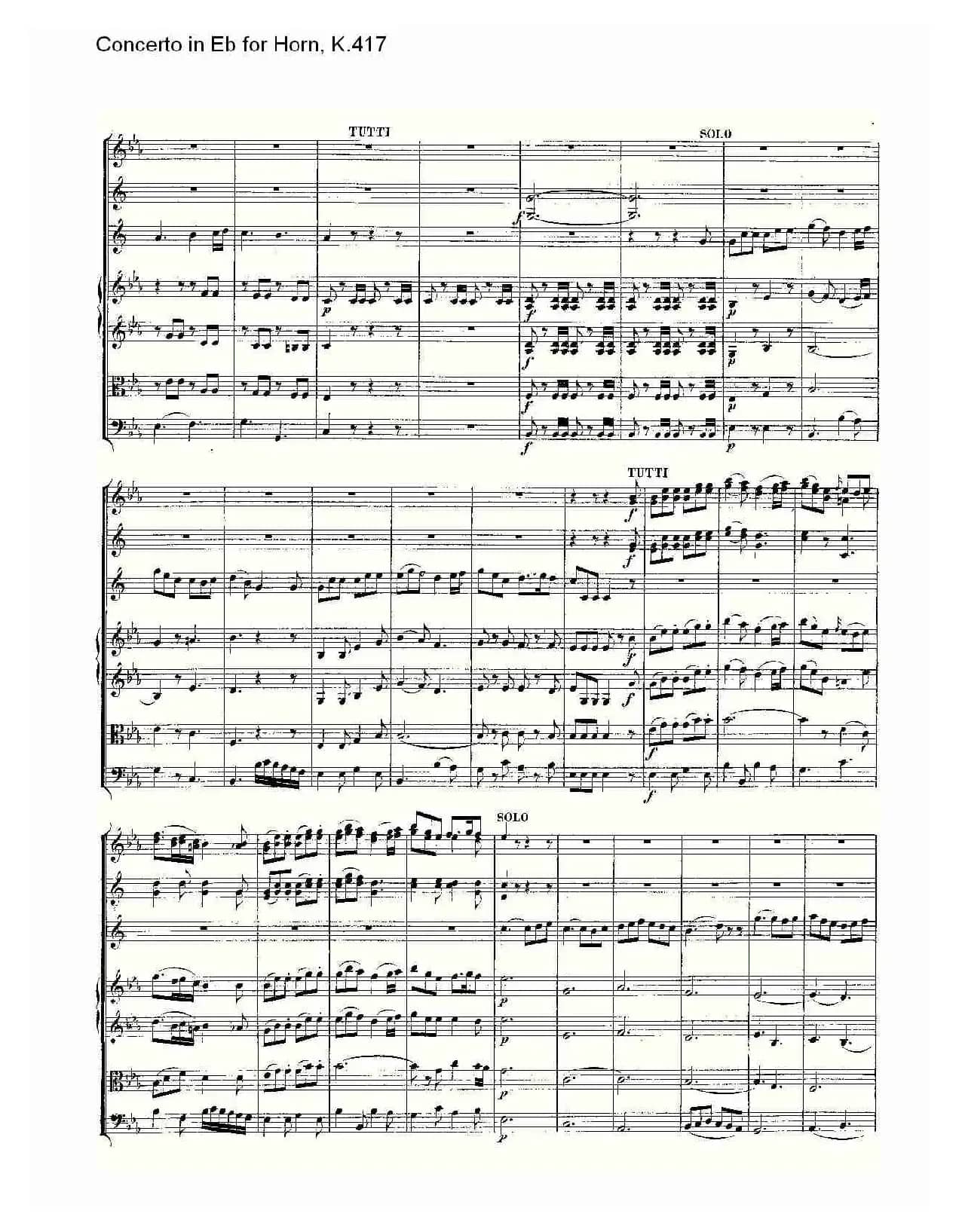 Concerto in Eb for Horn, K.417（Eb调法国号协奏曲, K.417）