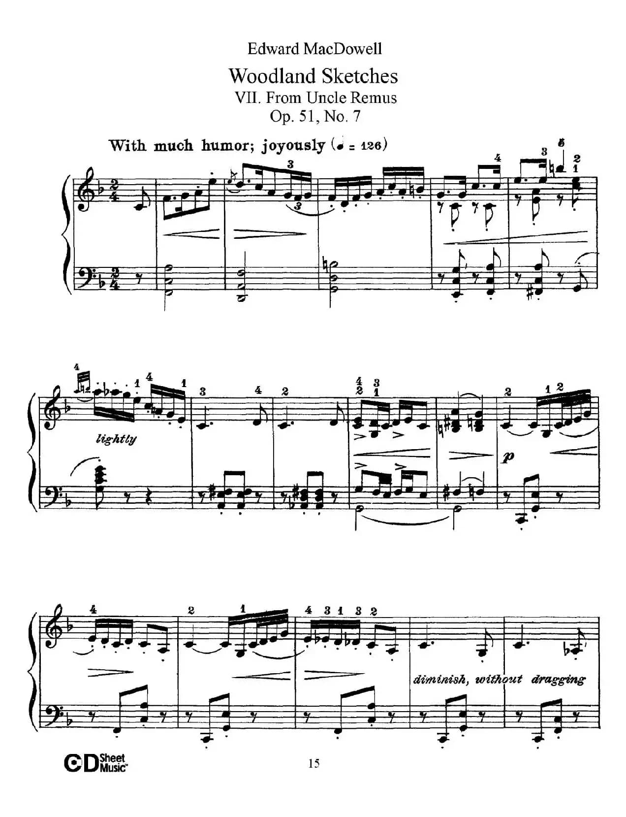 Woodland Sketches Op.51（森林素描·7）