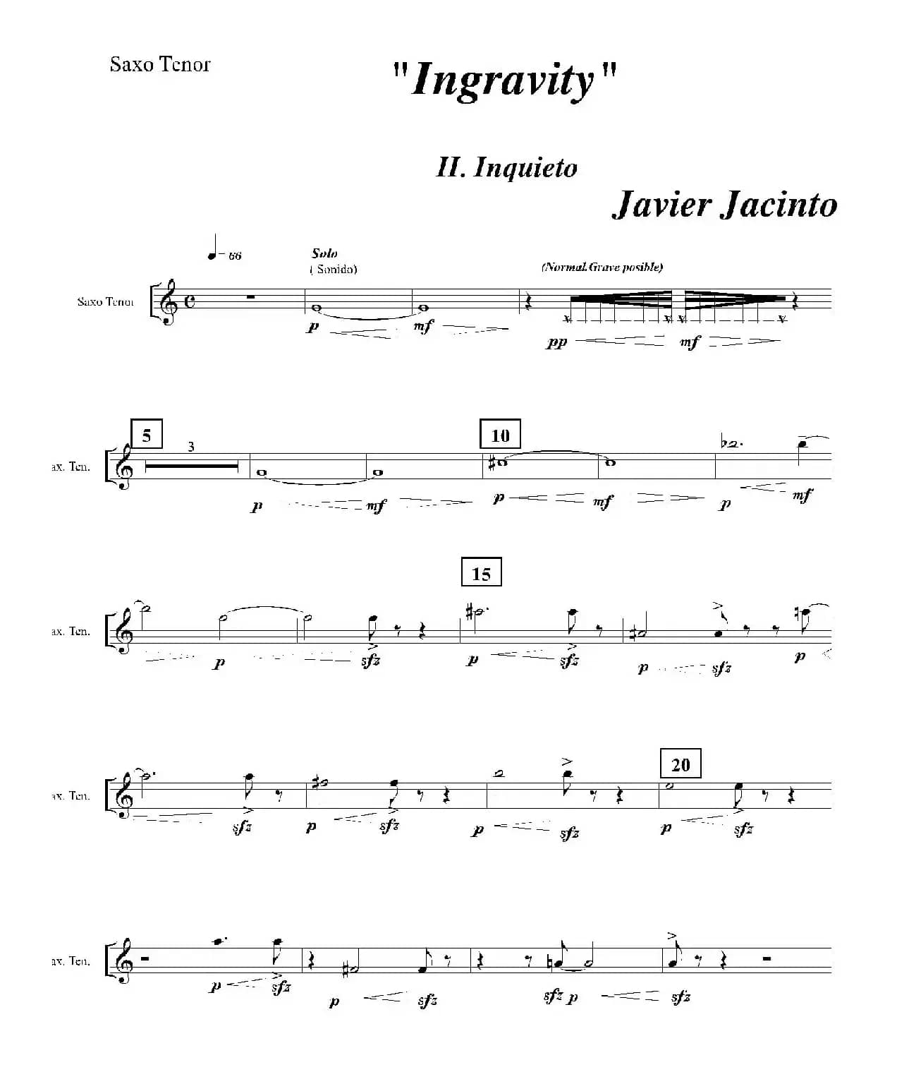 Ingravity（第二乐章）（次中音萨克斯分谱）