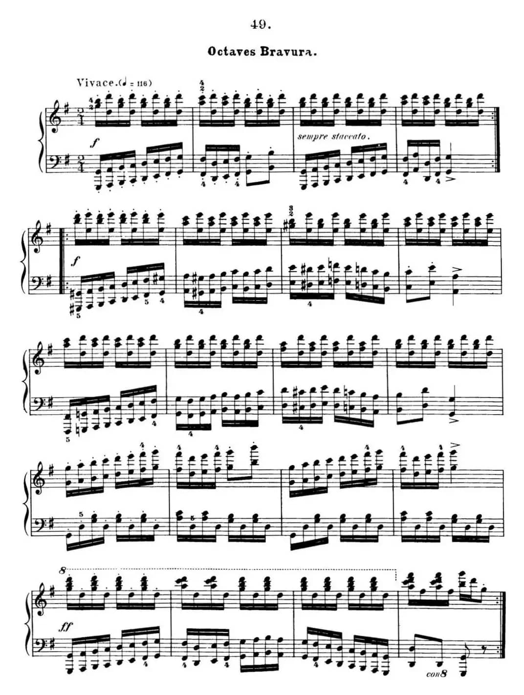 50首车尔尼Op.740钢琴手指灵巧技术练习曲（NO.49）