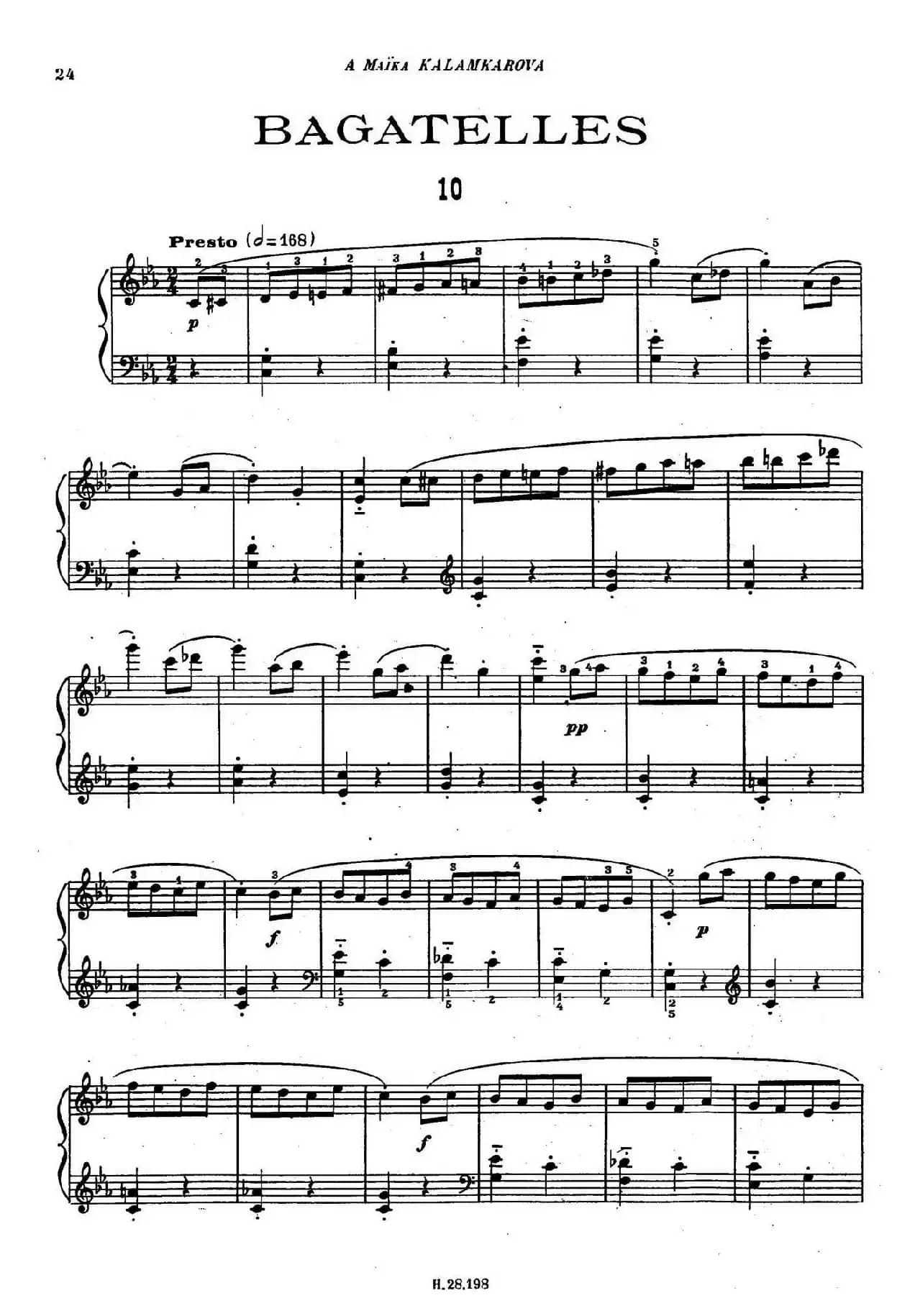 Tcherepnin - 10 Bagatelles Op.5（齐尔品-10首小品·10）