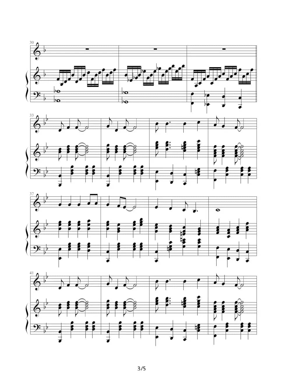 让世界充满爱（合唱钢琴伴奏谱）（车路遥配伴奏）