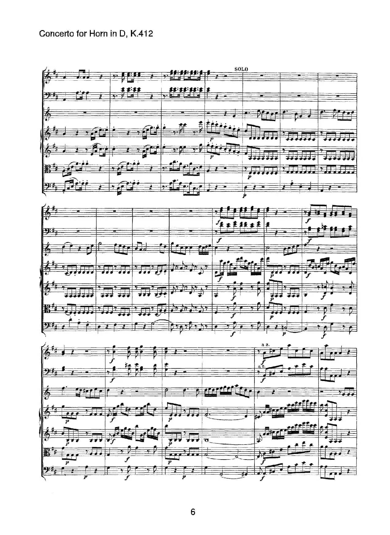 Concerto for Horn in D，K.412（D大调第一圆号协奏曲K412号作品）