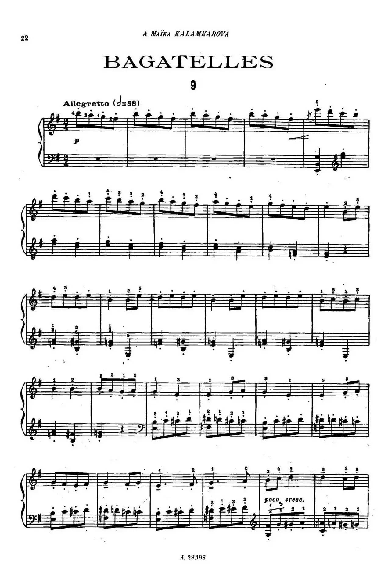 Tcherepnin - 10 Bagatelles Op.5(齐尔品-10首小品·9)