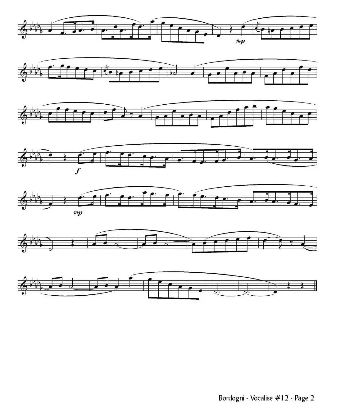 Bordogni - Vocalise #12（小号）