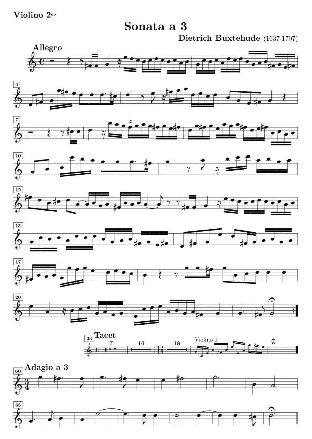 Sonata No.3（第三号小提琴奏鸣曲）（Violino 2分谱）