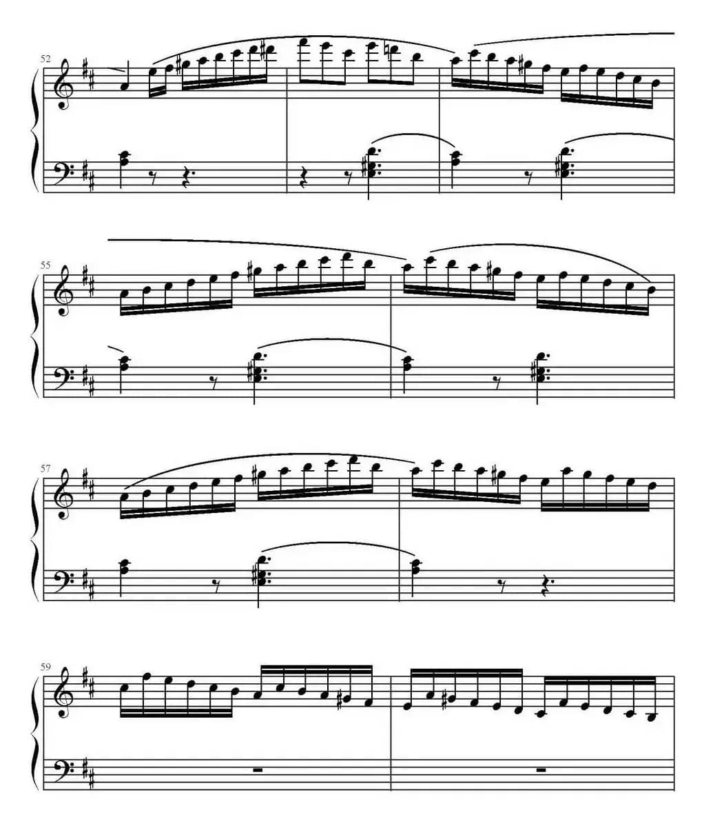 D大调小奏鸣曲第二乐章 Op.55，No.5