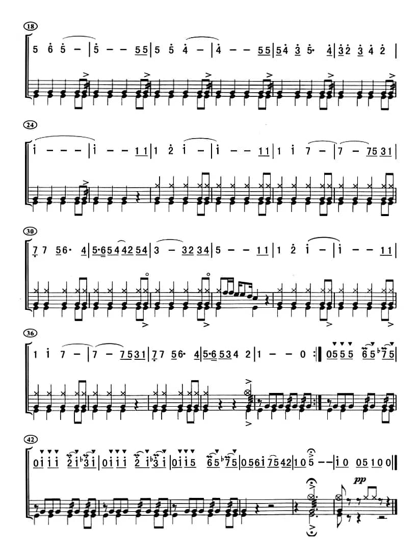 蓝色探戈（架子鼓、主旋律+鼓谱）