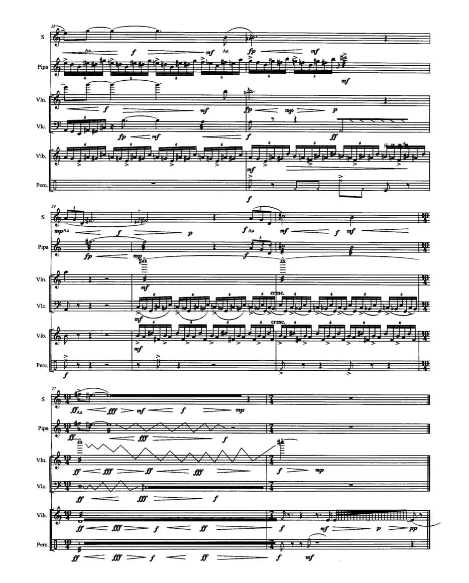 旦角3、老旦（女高音+琵琶+小提琴+大提琴+打击乐）