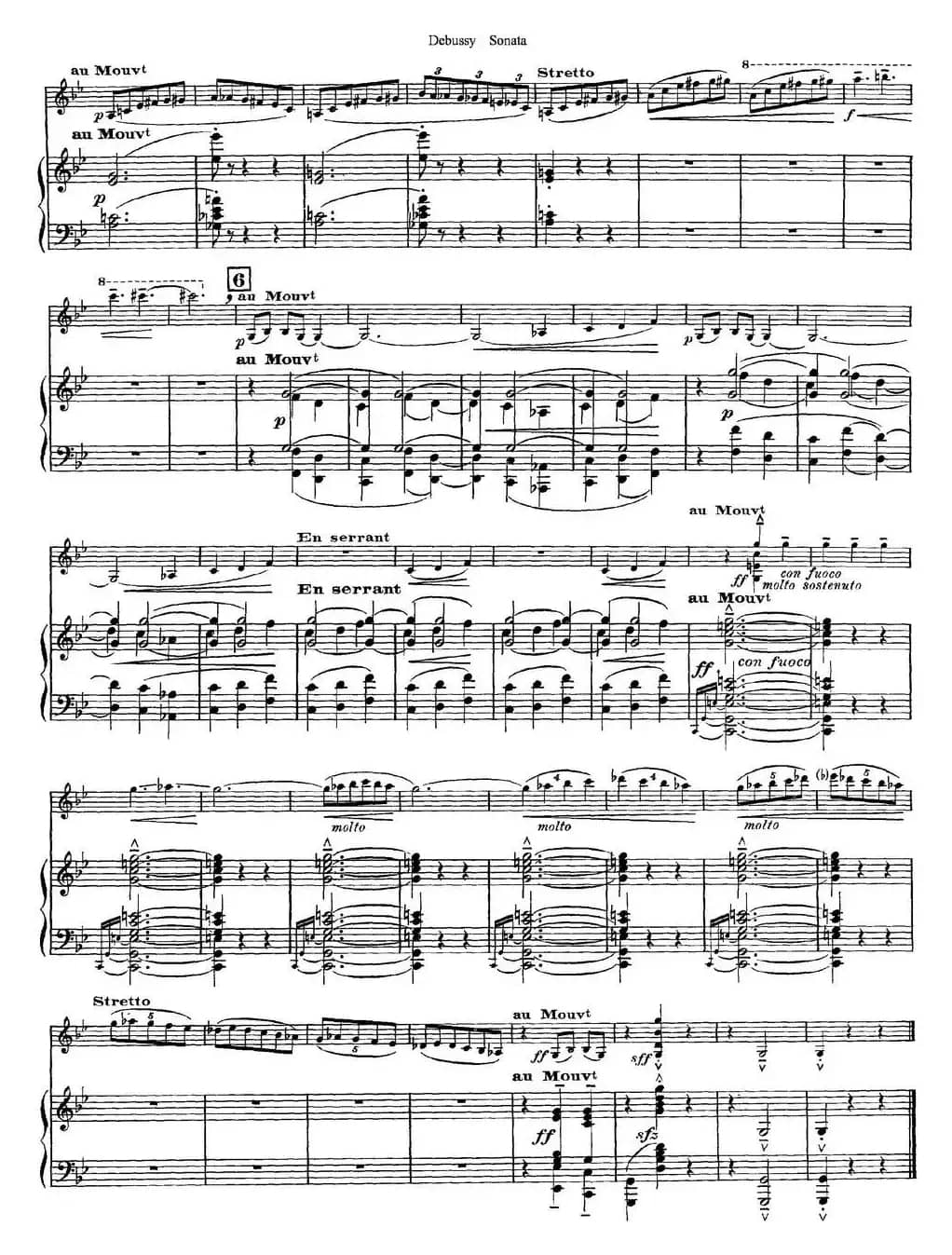 Debussy Sonata（小提琴+钢琴伴奏）