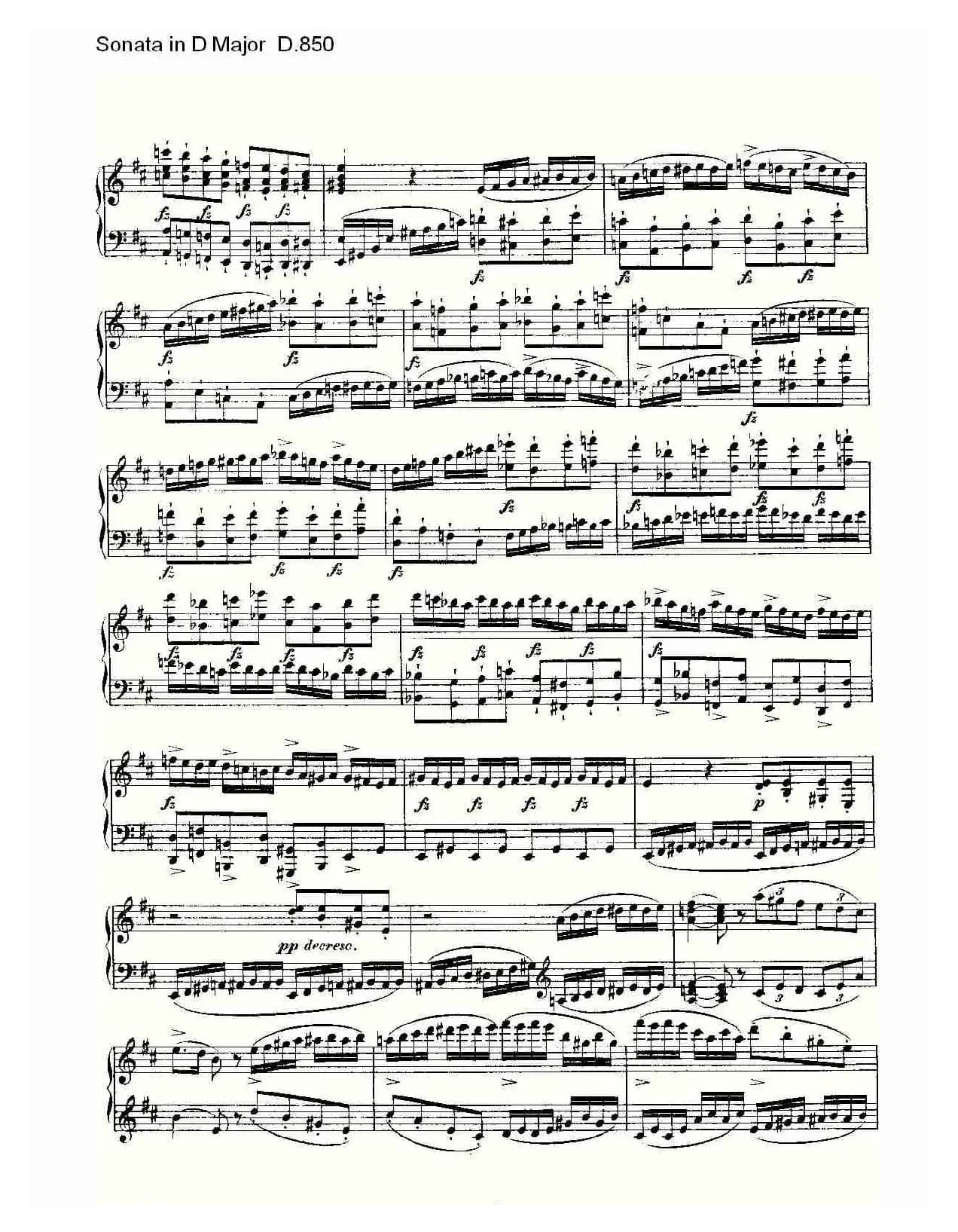 Sonata in D Major D.850（D大调奏鸣曲 D.850）