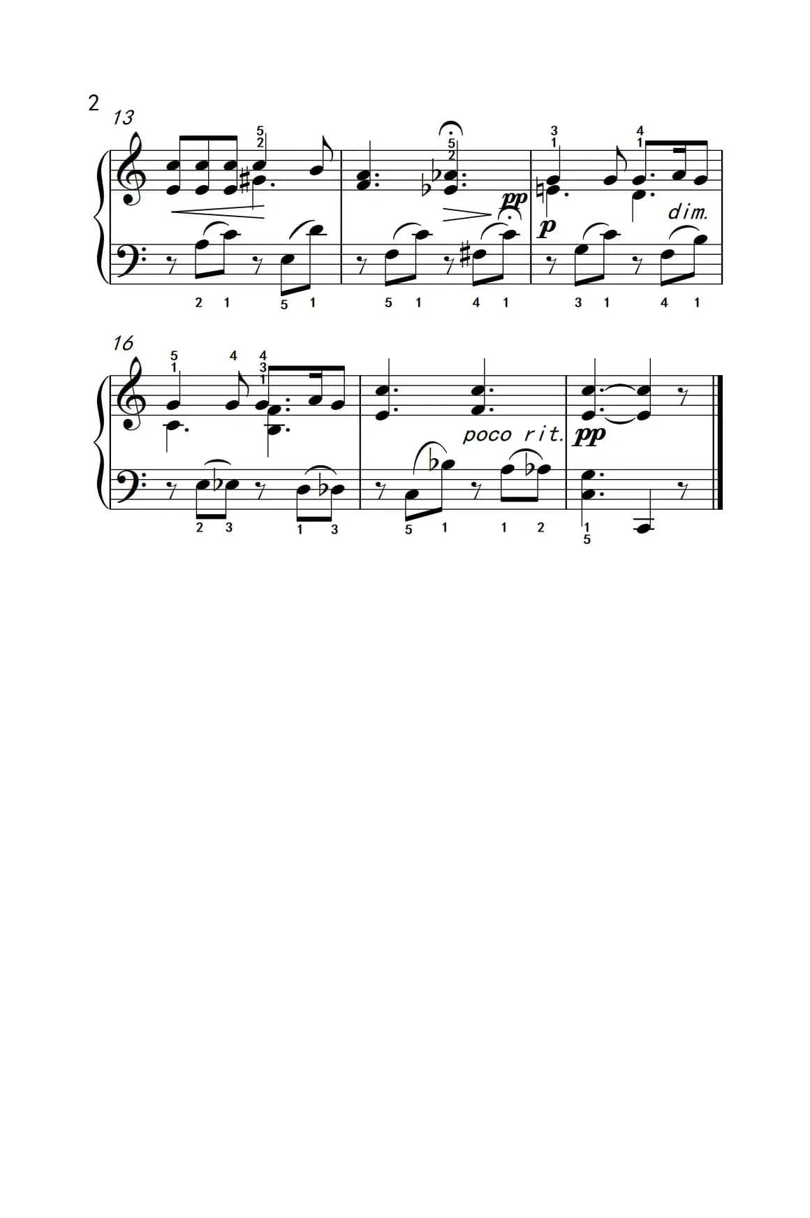 甜蜜而伤感的（约翰·汤普森 成人钢琴教程 第一册）