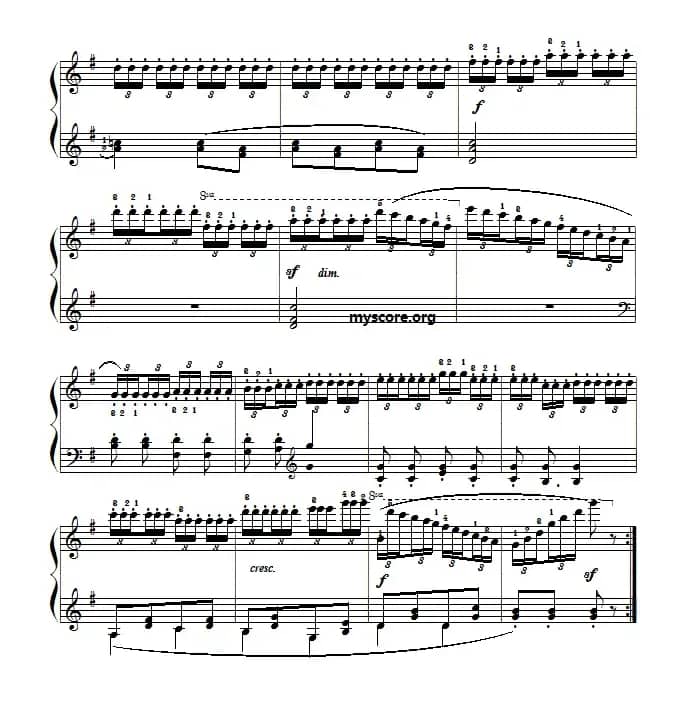 车尔尼（Czerny）849第12首曲谱及练习指导