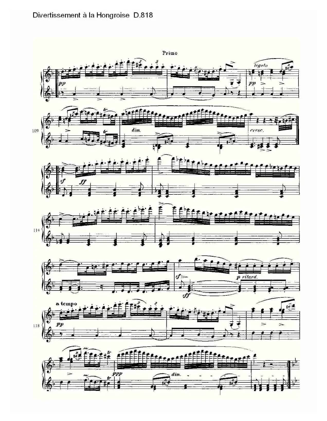 Divertissement à la Hongroise D.818