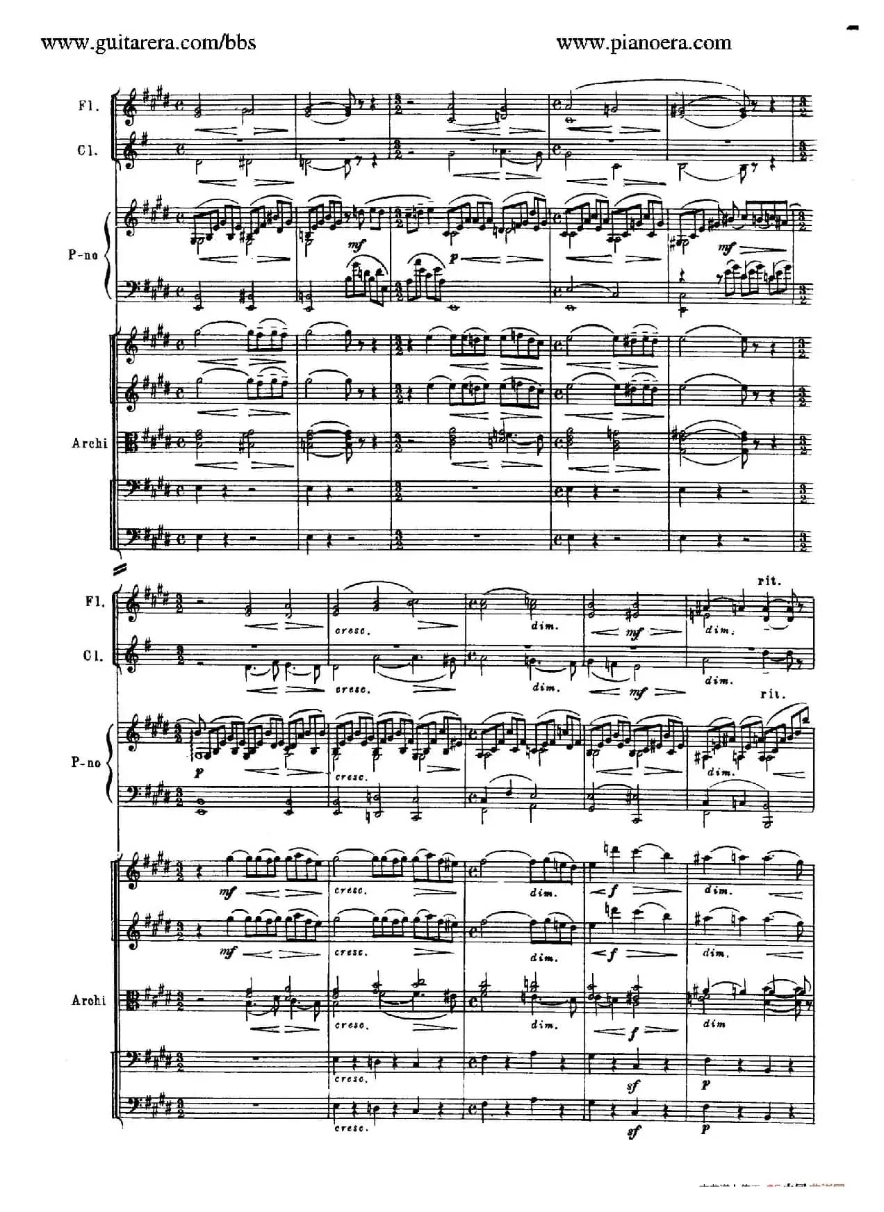 c小调第二钢琴协奏曲 Op.18（第二乐章总谱）