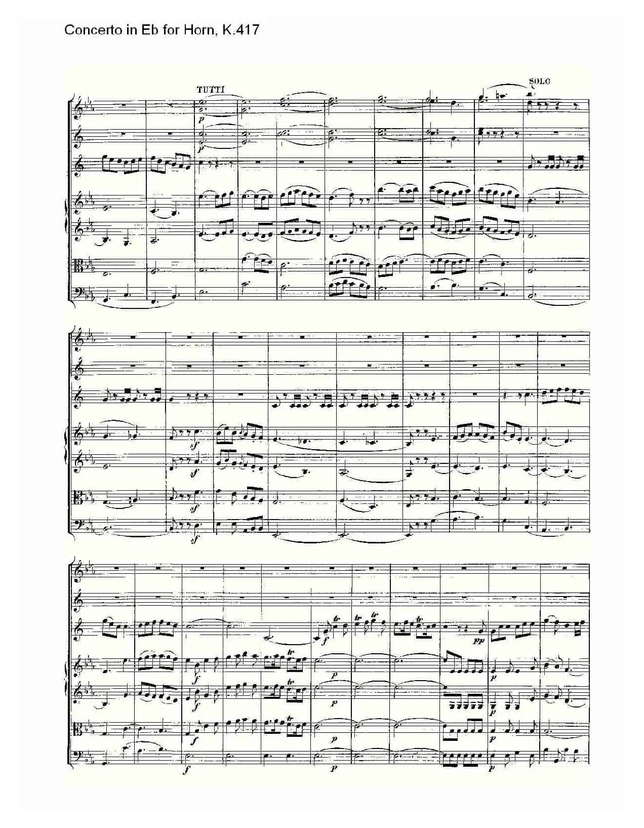 Concerto in Eb for Horn, K.417（Eb调法国号协奏曲, K.417）