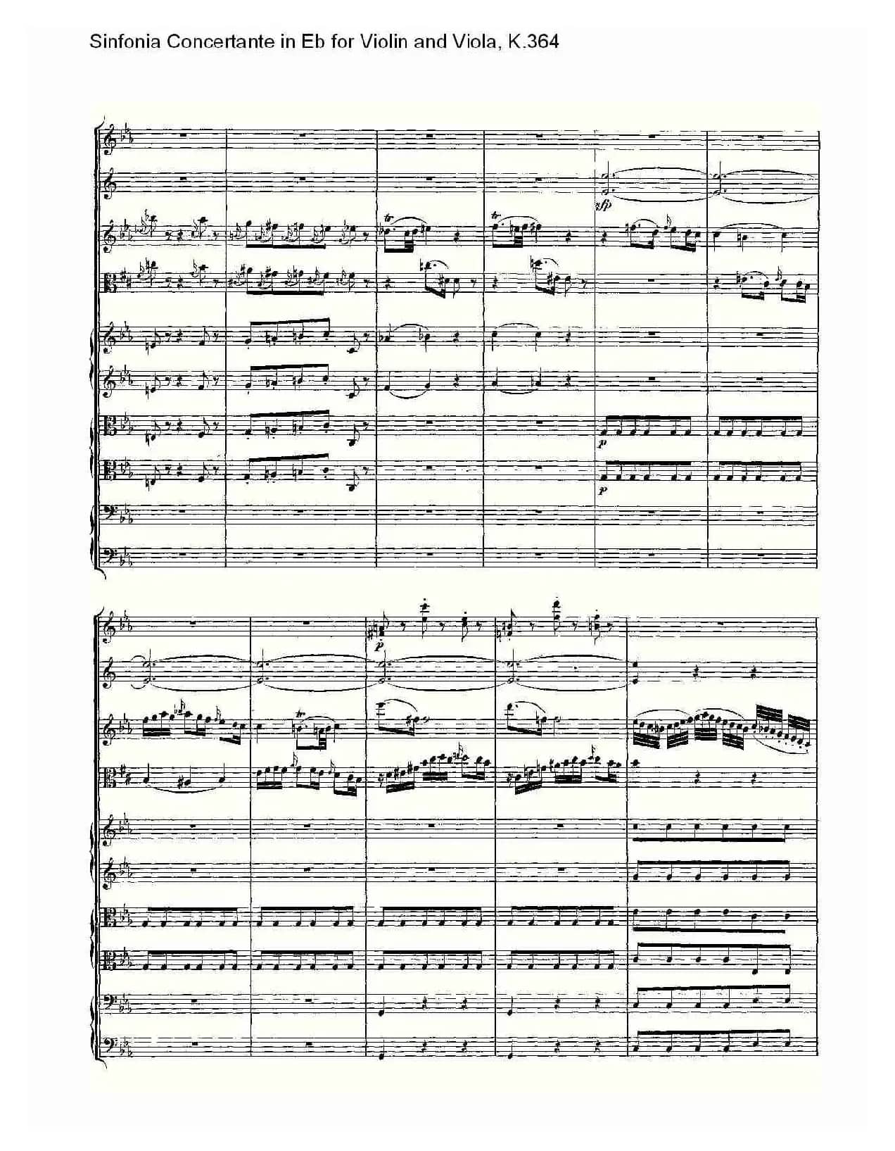 Eb调小提琴与中提琴炫技序曲, K.364（二）