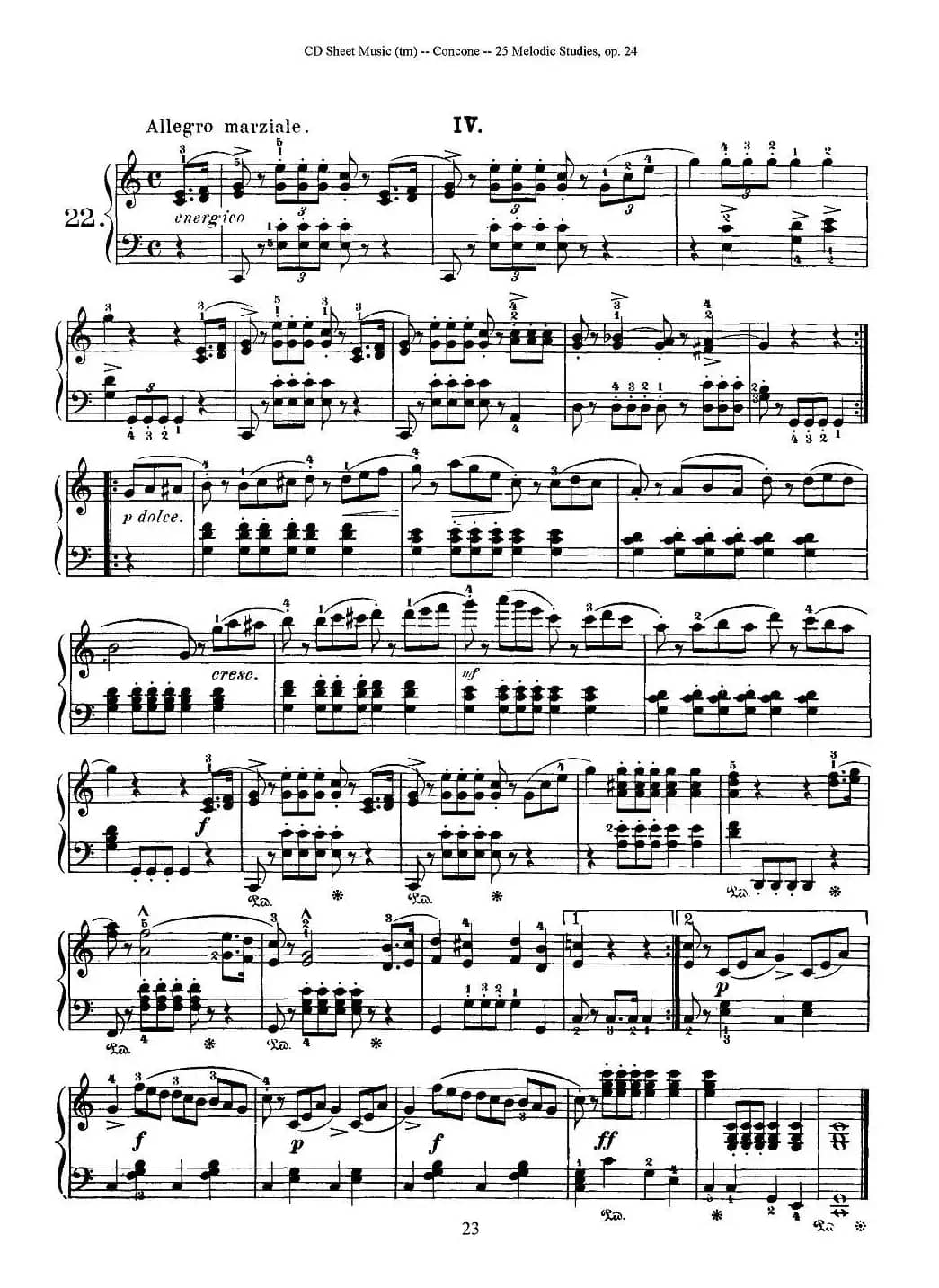 Concone - 25 Melodic Studies easy and progressive（21—25）