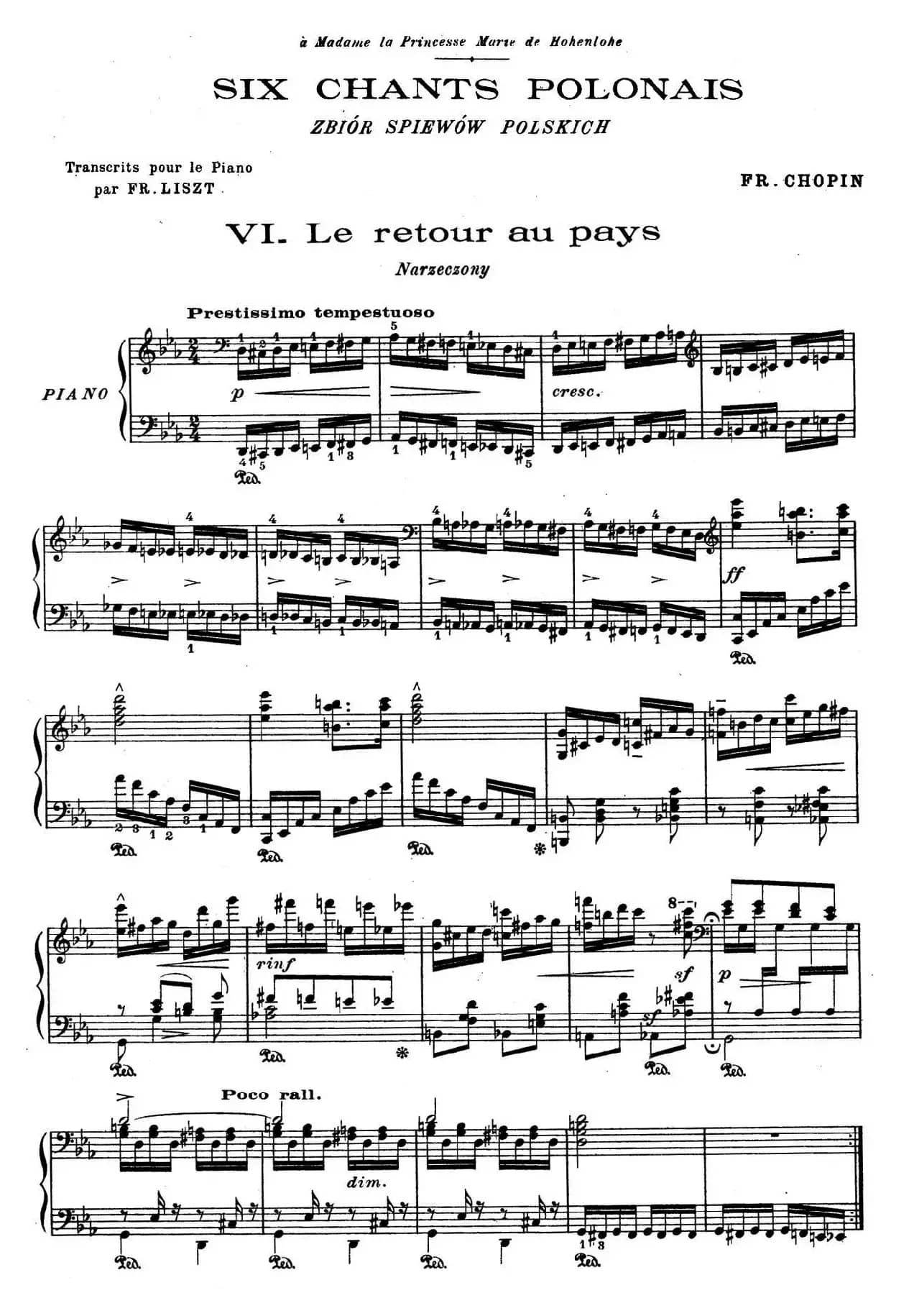 6 Chants Polonais S.480(6首波兰歌曲·Ⅵ)