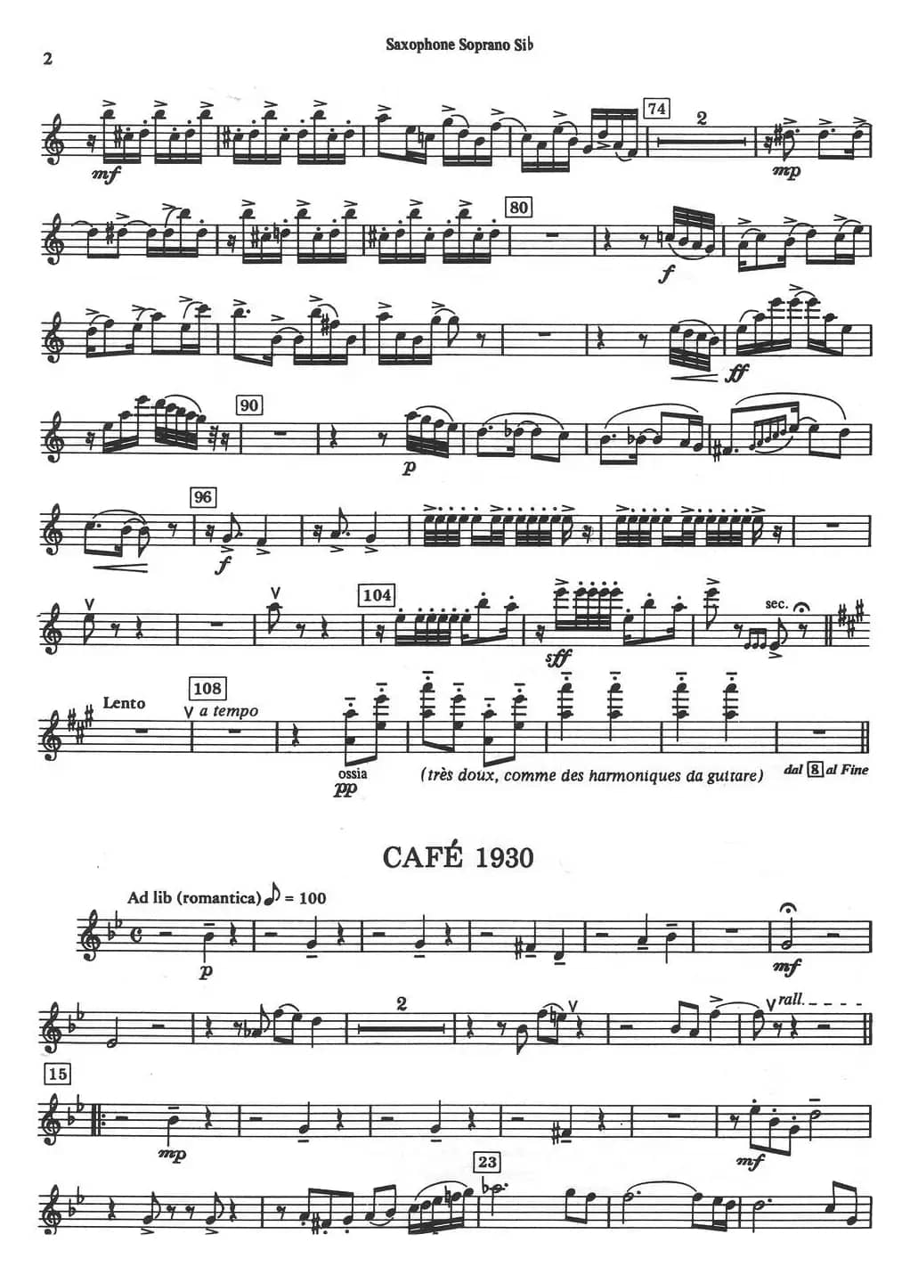 HISTOIRE DU TANGO（四重奏高音分谱）