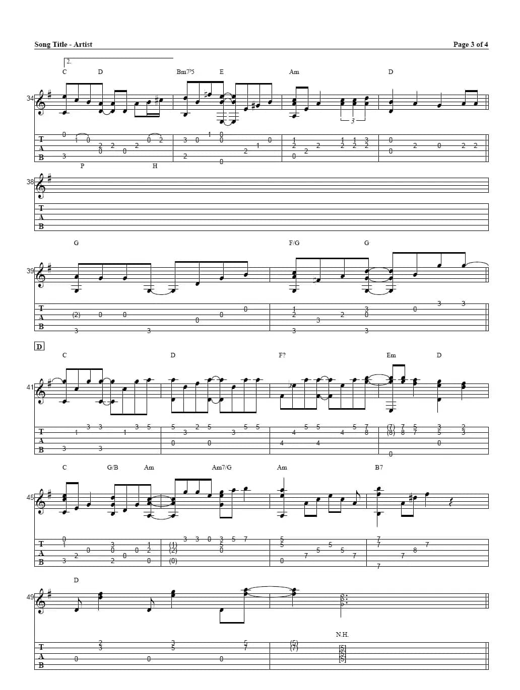 相遇天使（指弹独奏谱）