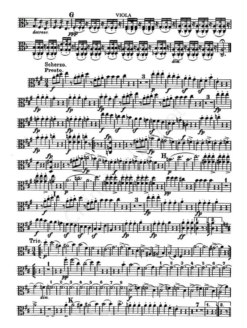 TROUT-QUARTET（中提琴谱）