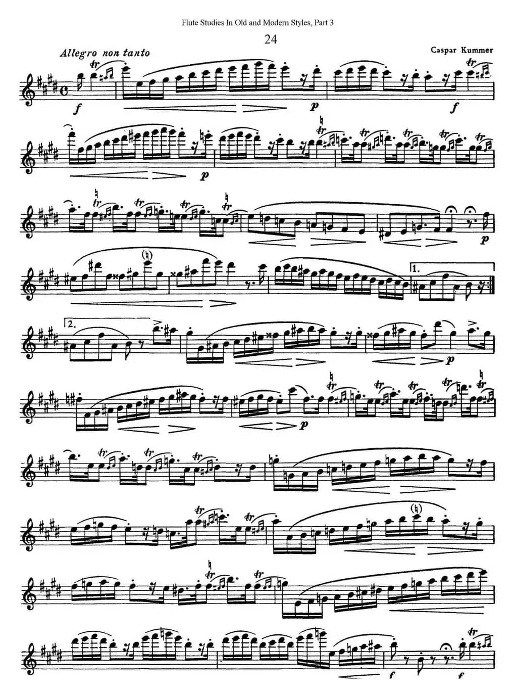 斯勒新老风格长笛练习重奏曲（第三部分）（NO.24-NO.25）