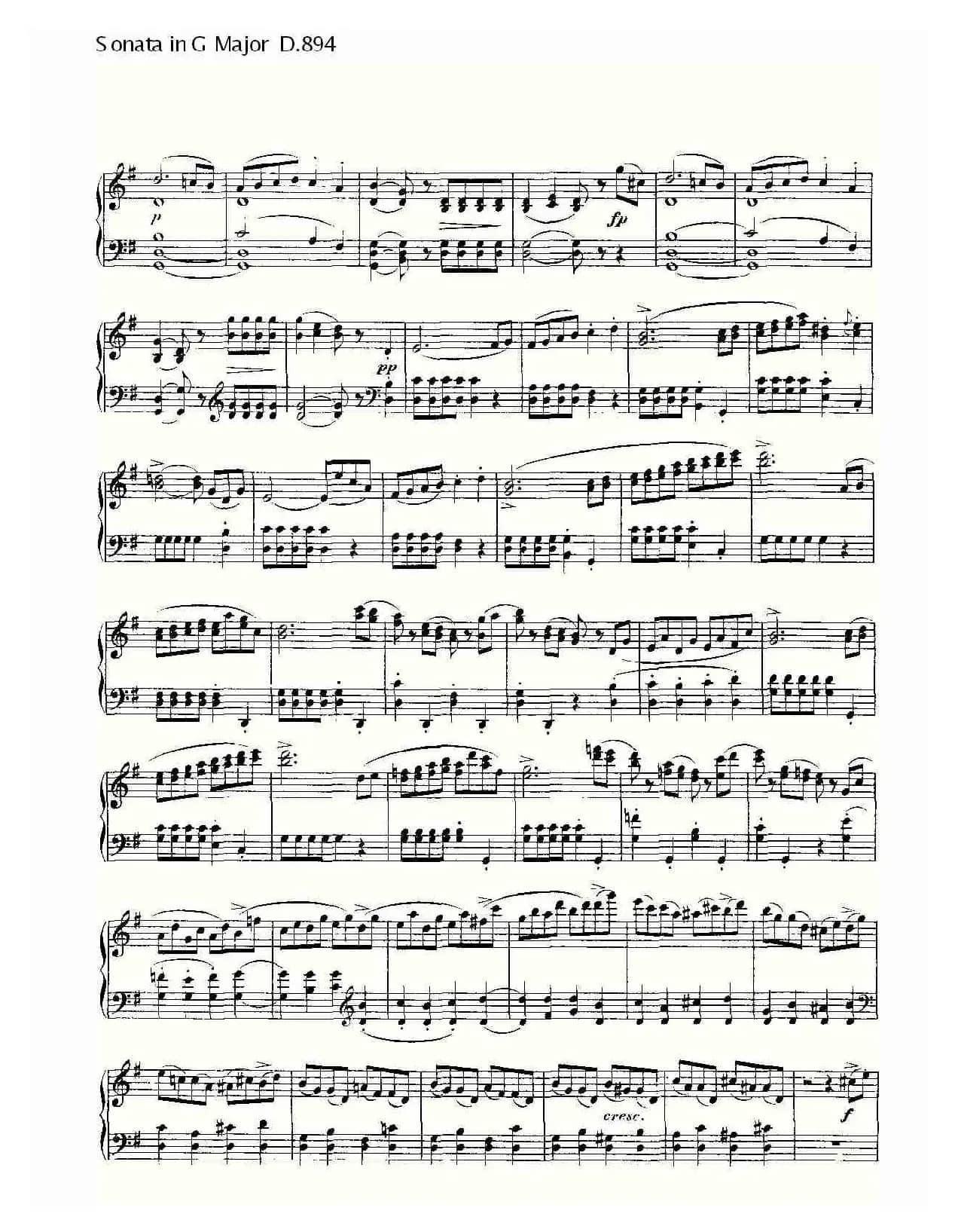 Sonata in G Major D.894（G大调奏鸣曲 D.894）