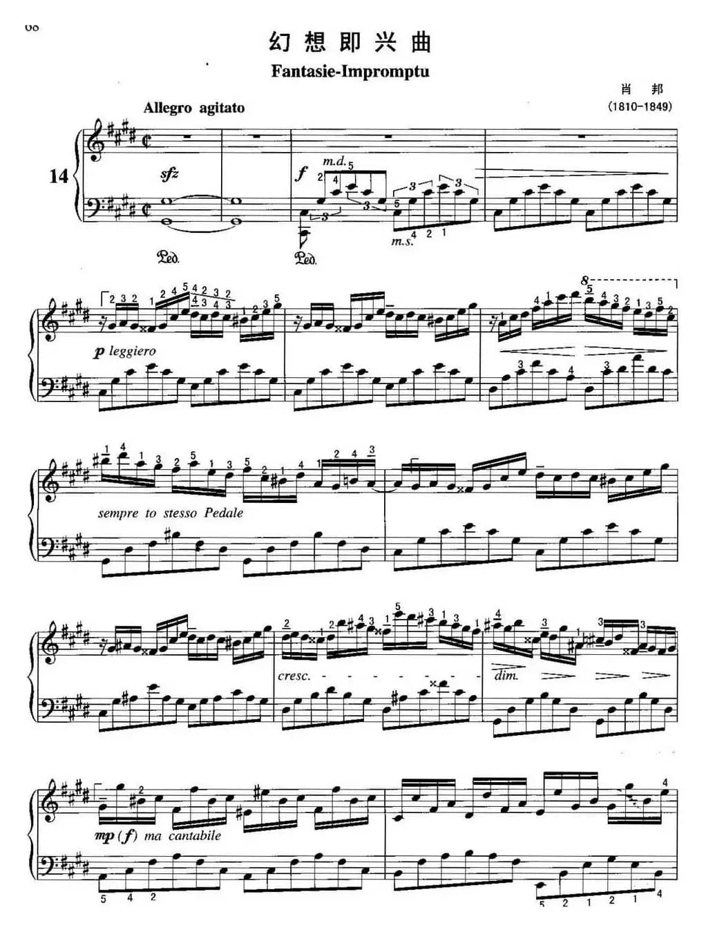 不可不弹的世界钢琴名曲：幻想即兴曲