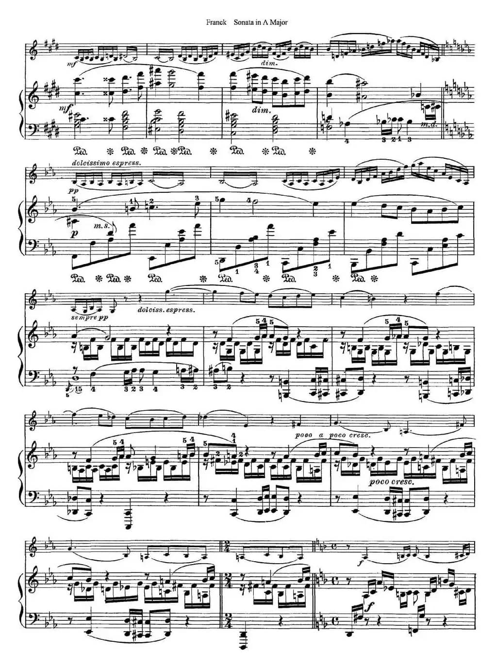 Franck Sonata in A Major（小提琴+钢琴伴奏）