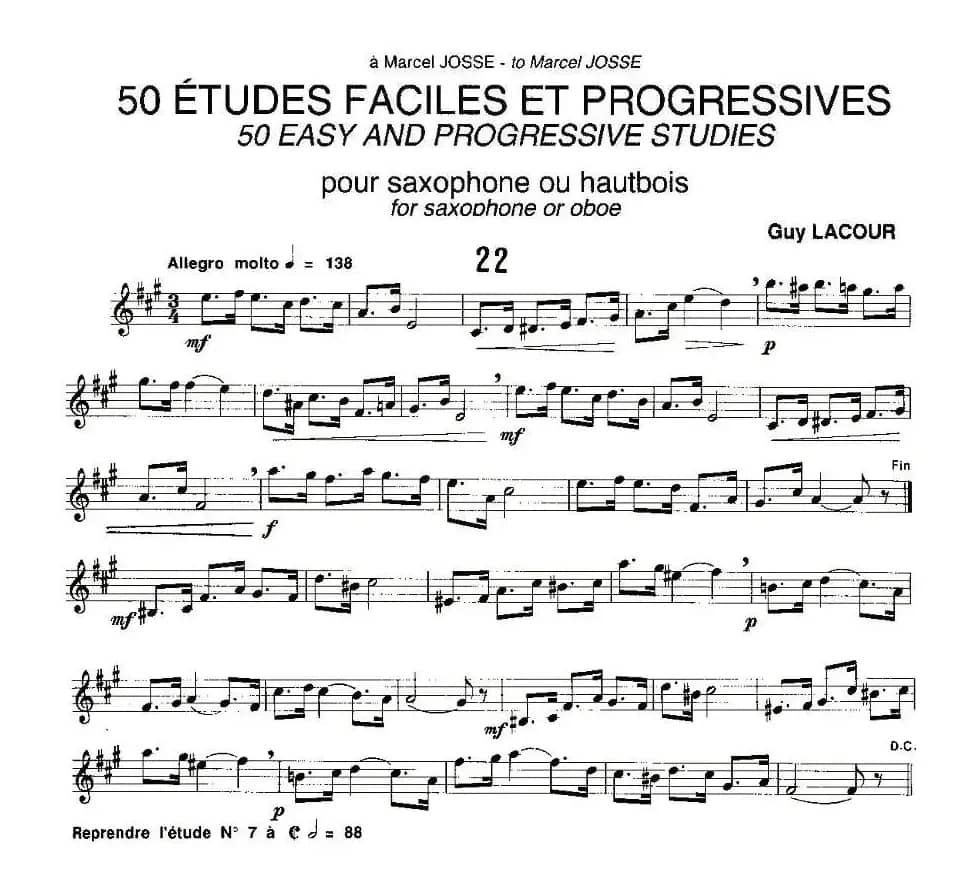 Guy Lacour 50 首萨克斯练习曲之22