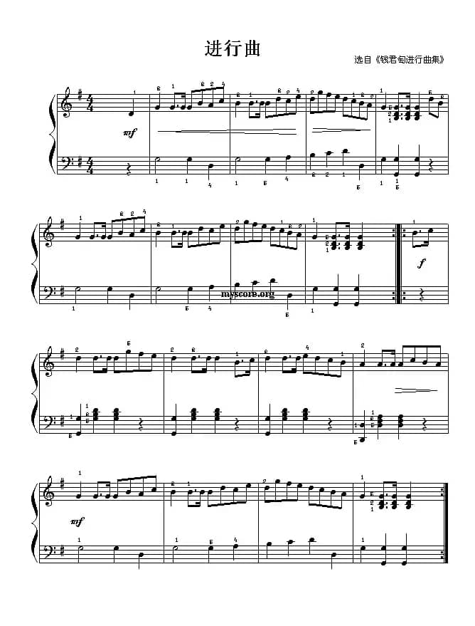 进行曲（钱君匋作曲版 、儿童钢琴小曲）
