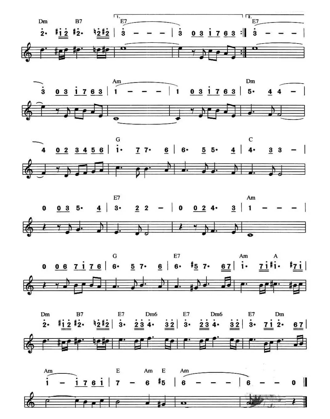 橄榄项链（美国乐曲）（线简谱混排版）