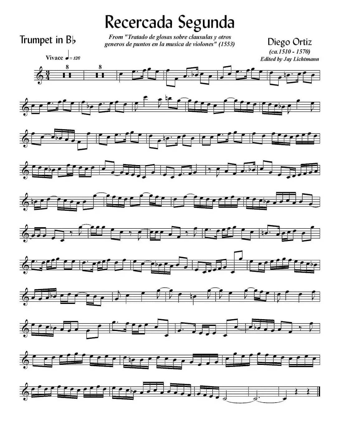 Recercada Segunda （小号谱）