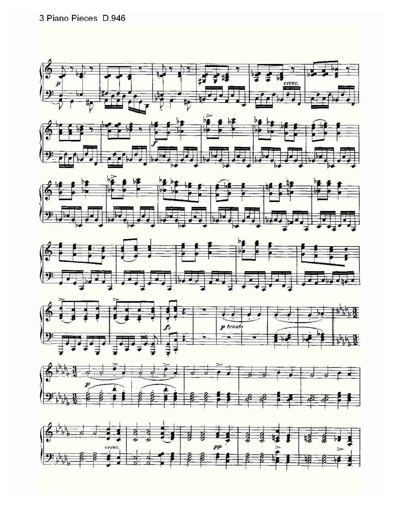 3 Piano Pieces D.946（钢琴三联奏D.946）