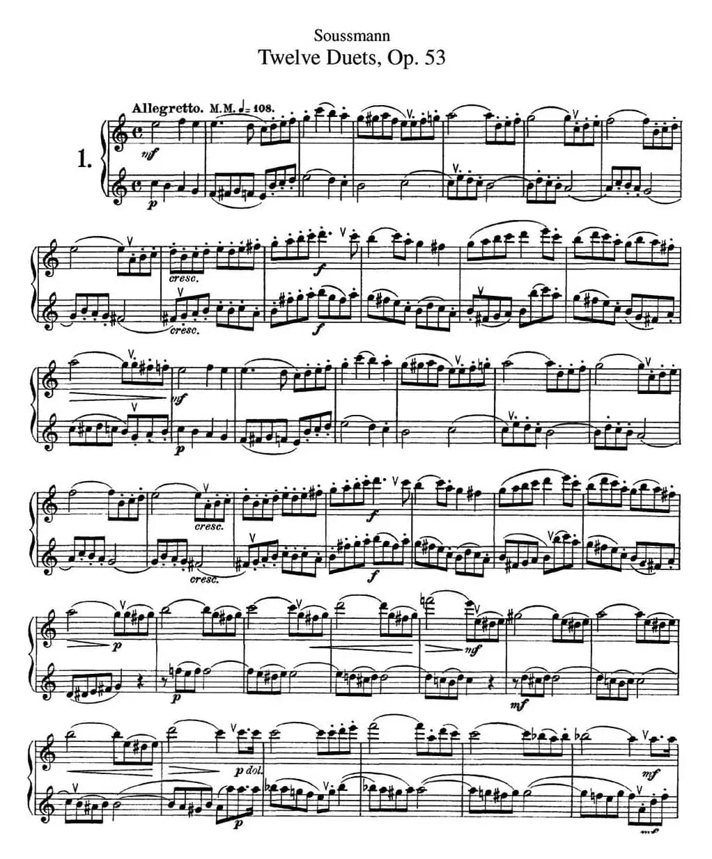 苏斯曼12首长笛重奏曲Op.53（NO.1-NO.4）