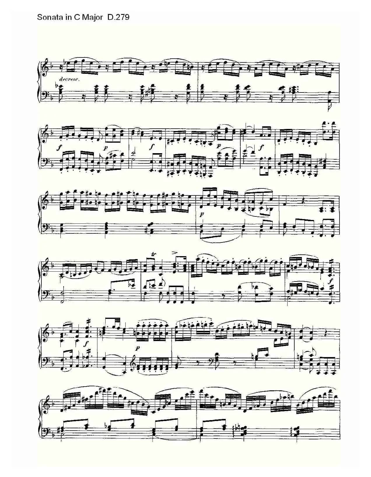 Sonata in C Major D.279（C大调奏鸣曲 D.279）