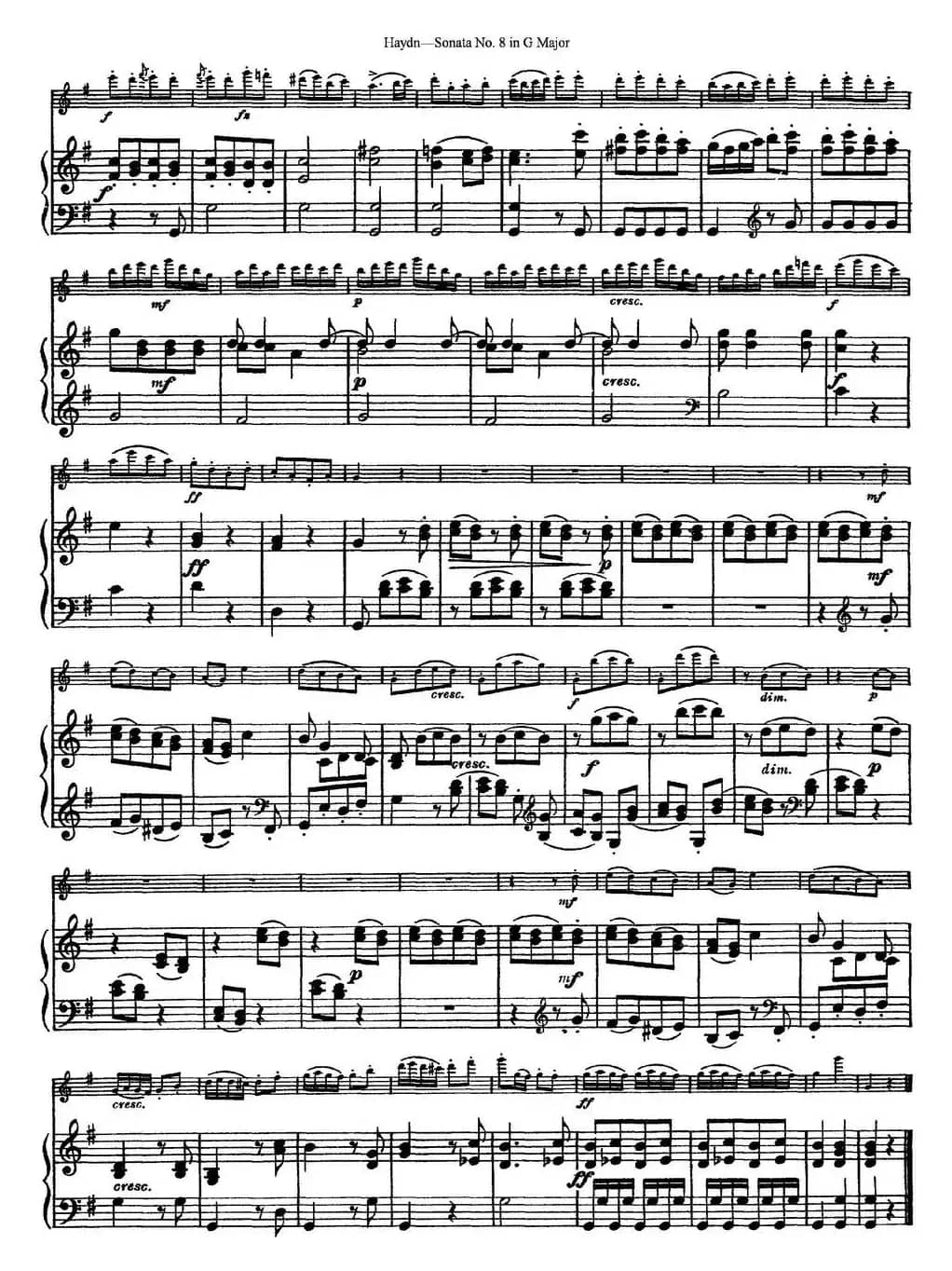 Violin Sonata No.8 in G Major（小提琴+钢琴伴奏）