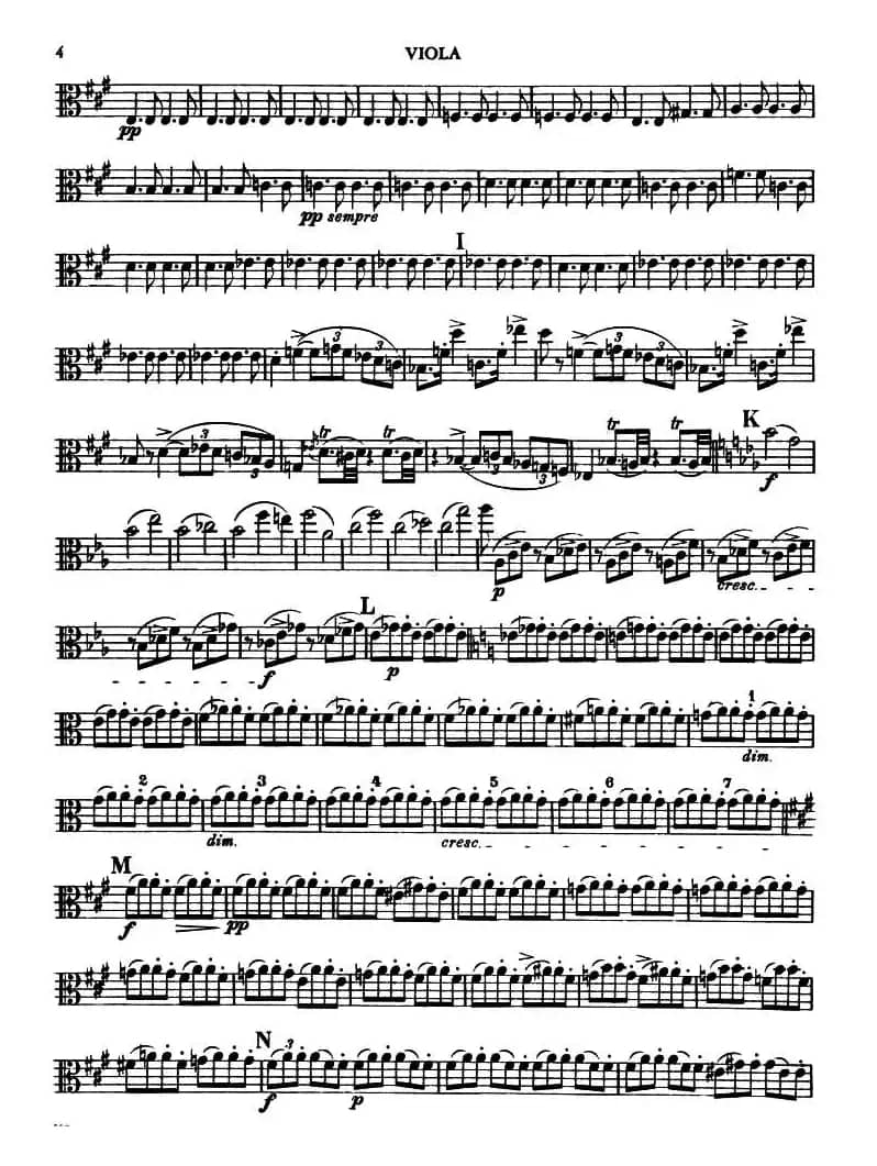 TROUT QUINTET（鳟鱼五重奏）（中提琴分谱）