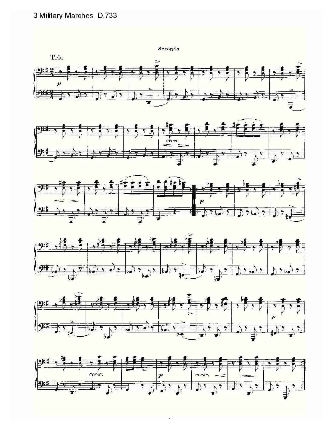 3 Military Marches D.733（3 士兵进行曲 D.733）