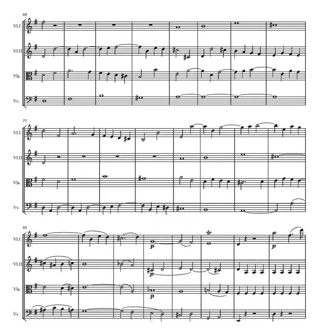 String Quartet KV.387（G大调弦乐四重奏）