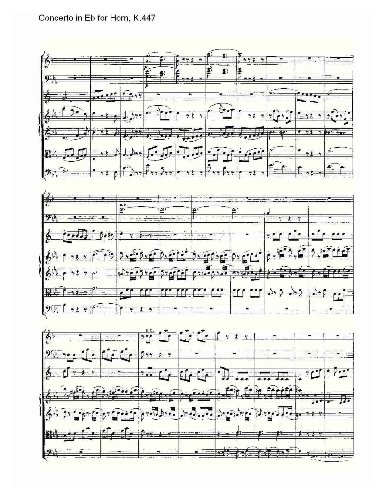 Concerto in Eb for Horn, K.447（Eb调法国号协奏曲, K.447）
