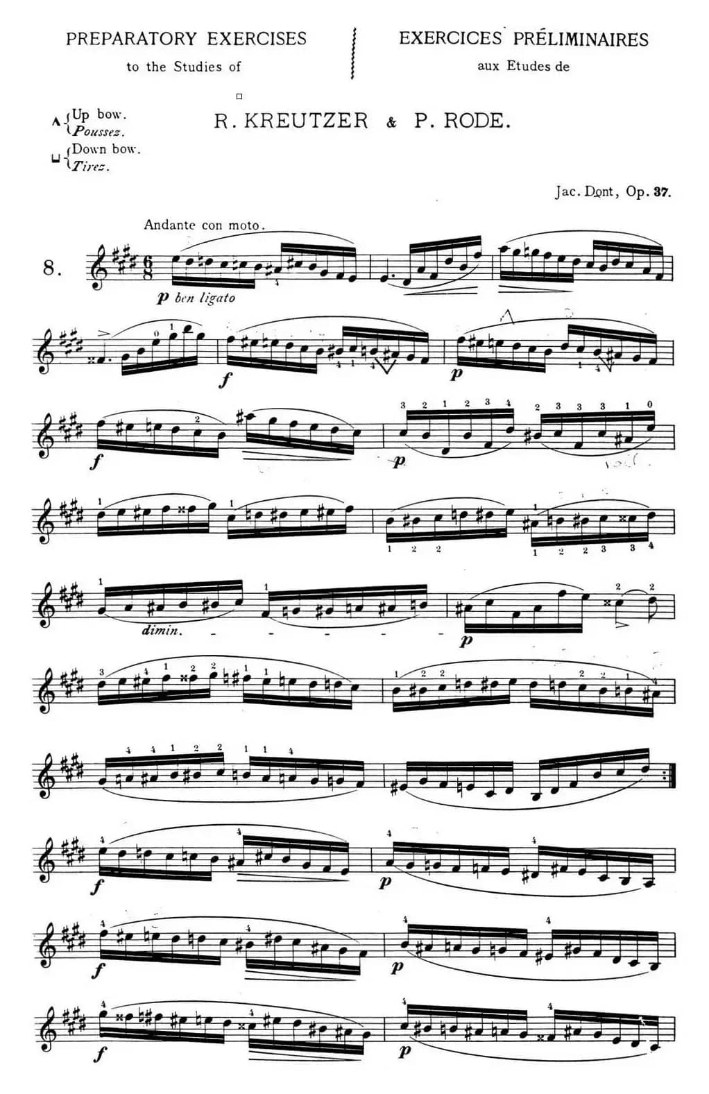 顿特24首小提琴练习曲 作品37—8