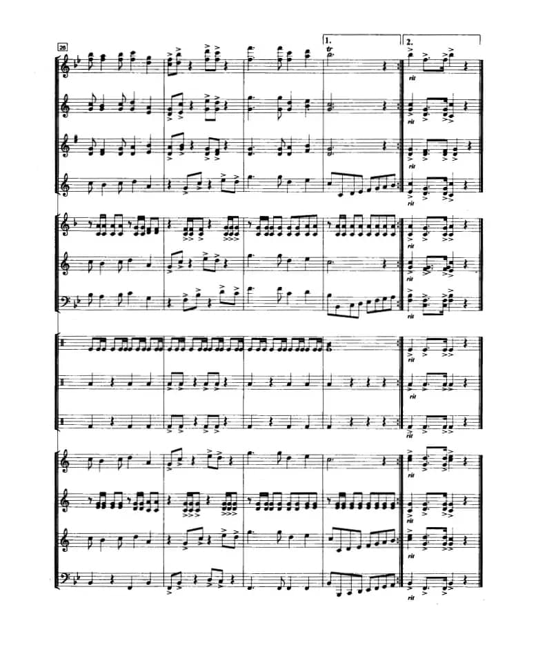 光荣啊，中国共青团（管乐合奏总谱）