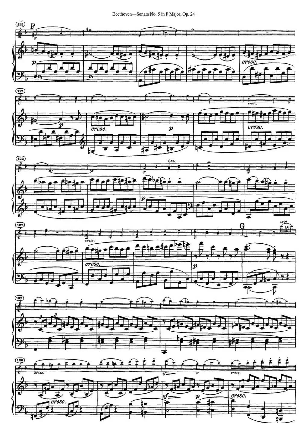 Violin Sonata No.5 in F Major Op.24（小提琴+钢琴伴奏）