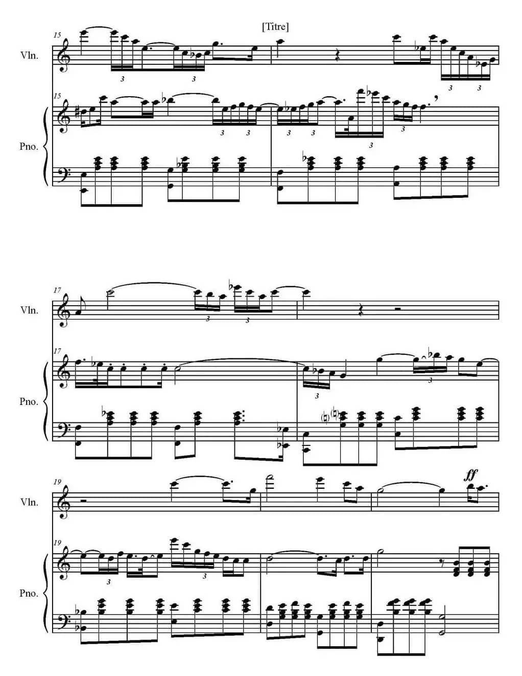 Sonate Verte（2-Lento、小提琴+钢琴伴奏）