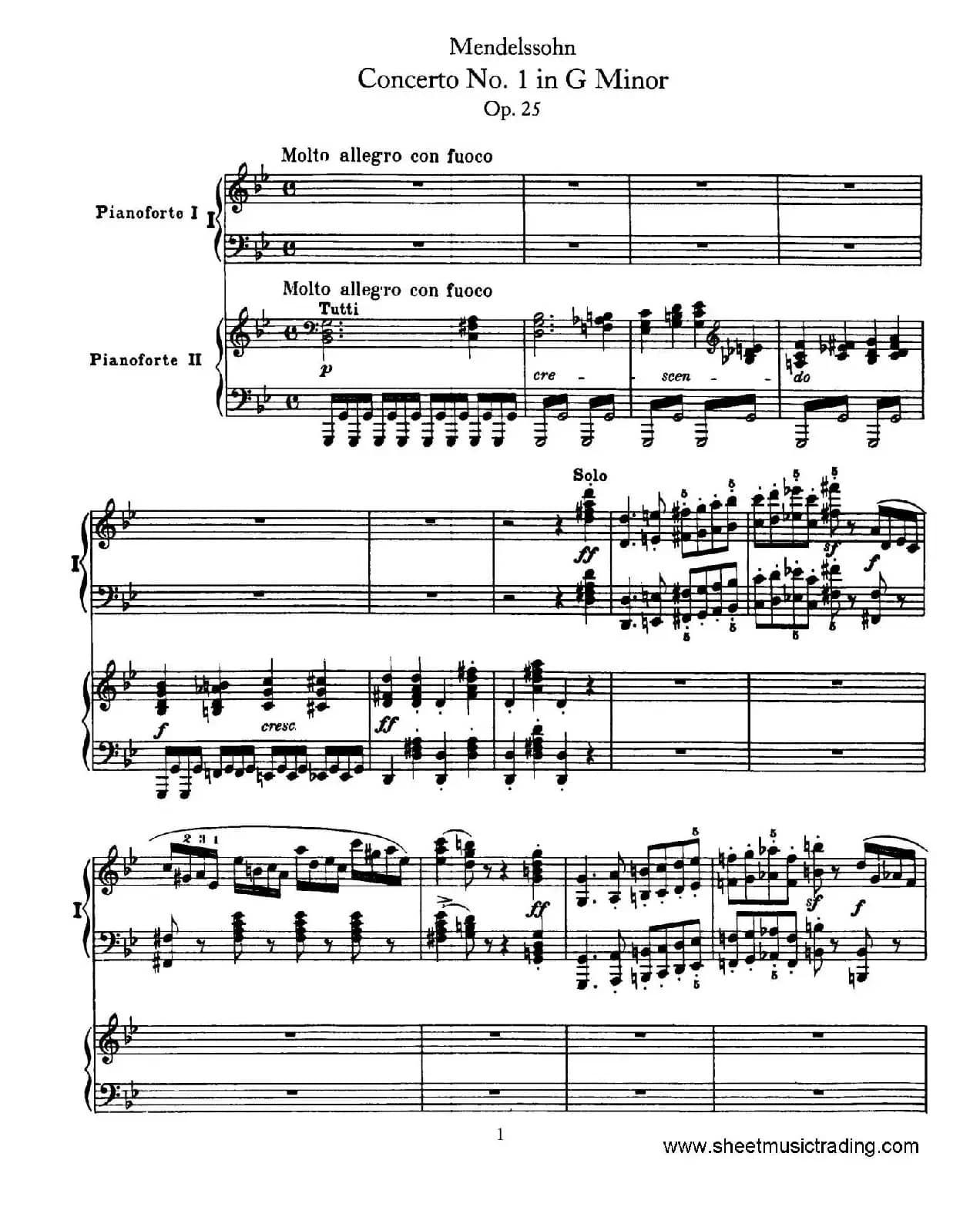 Piano Concerto No.1 in g Minor Op.25(g小调第一钢琴协奏曲·双钢琴)