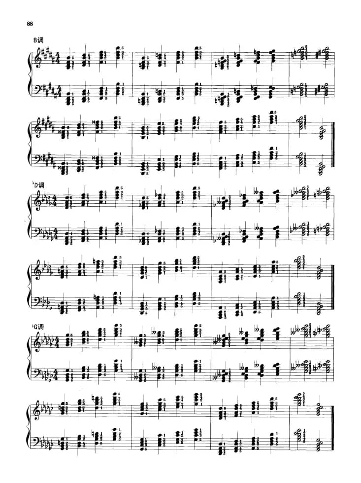 钢琴和弦练习：多个音