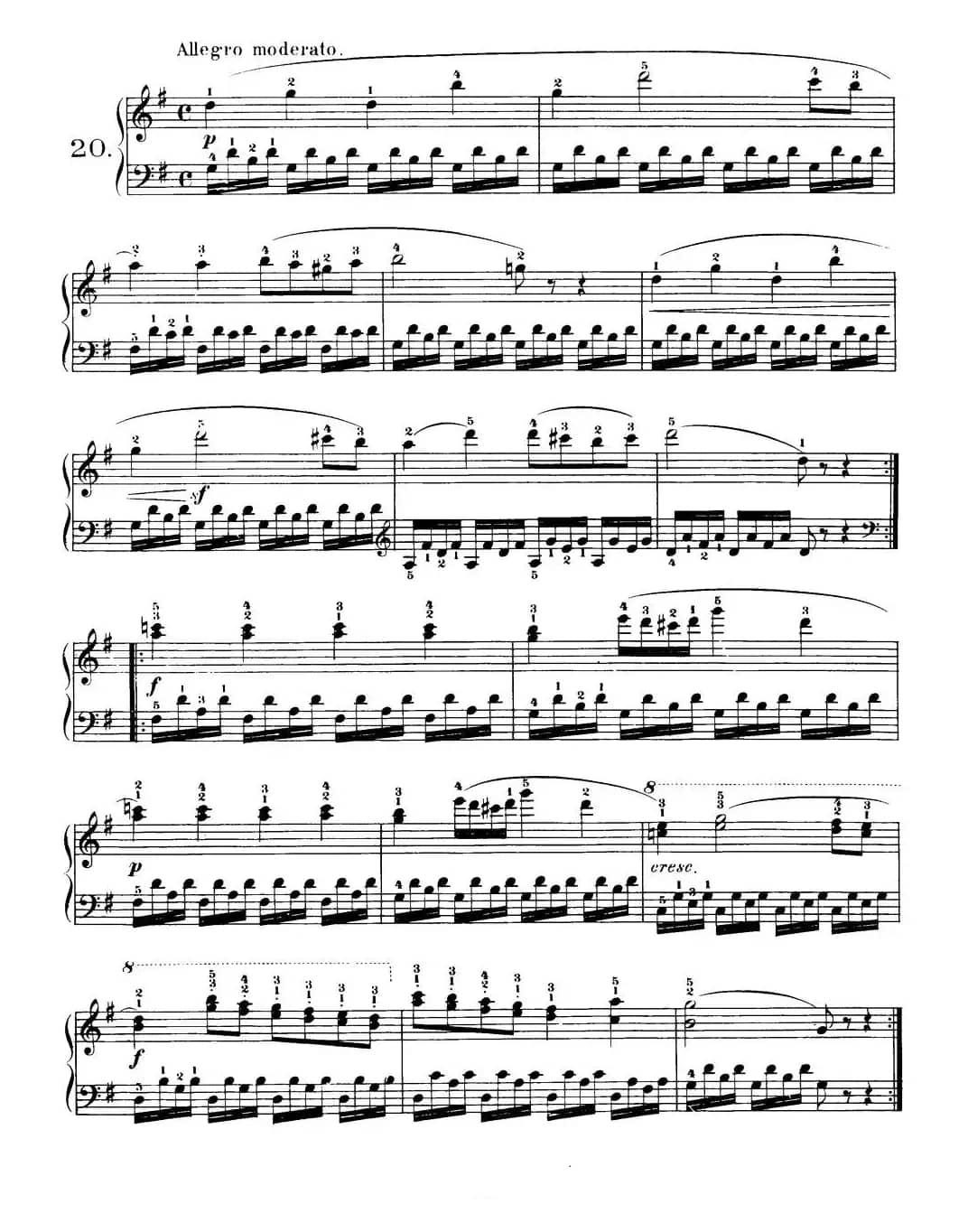 One Hundred and Ten Easy and Progressive Exercises Op.453（车尔尼110首简易练习曲 11——20）